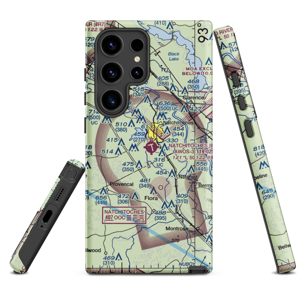 Natchitoches Regional Airport (IER) VFR Sectional Samsung Phone Case Samsung Galaxy S24 Ultra model shown