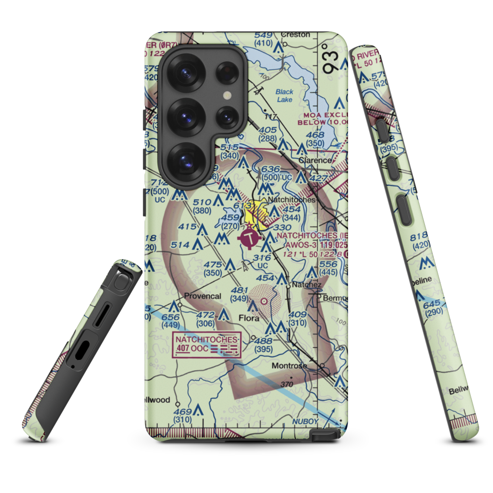 Natchitoches Regional Airport (IER) VFR Sectional Samsung Phone Case Samsung Galaxy S25 Ultra model shown