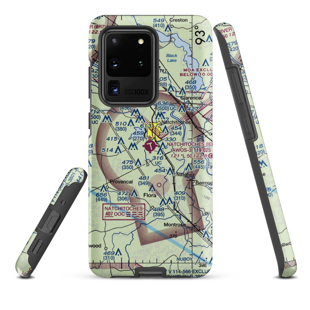Natchitoches Regional Airport (IER) VFR Sectional Samsung Phone Case Samsung Galaxy S20 Ultra model shown