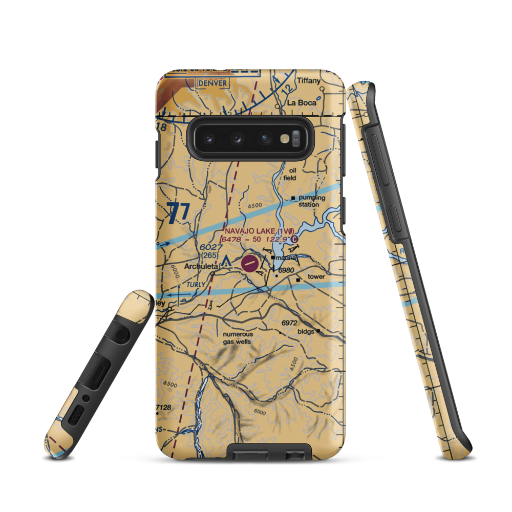 Navajo Lake Airport (1V0) VFR Sectional Samsung Phone Case Samsung Galaxy S10 model shown
