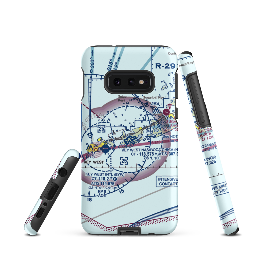 Naval Air Station Key West/Boca Chica Field (NQX) VFR Sectional Samsung Phone Case Samsung Galaxy S10 Plus model shown