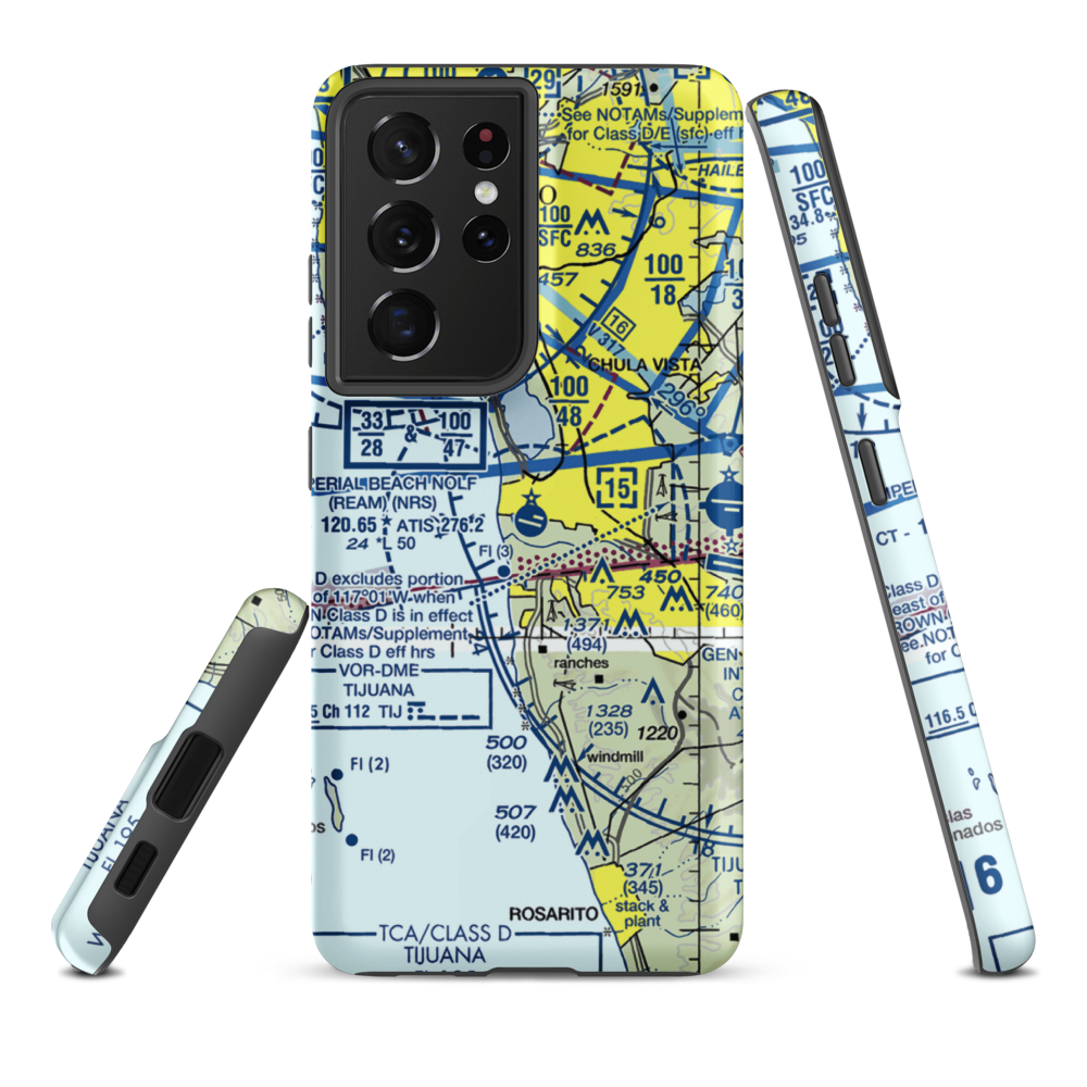 Naval Outlying Field Imperial Beach (Ream Field) (NRS) VFR Sectional Samsung Phone Case Samsung Galaxy S21 Plus model shown