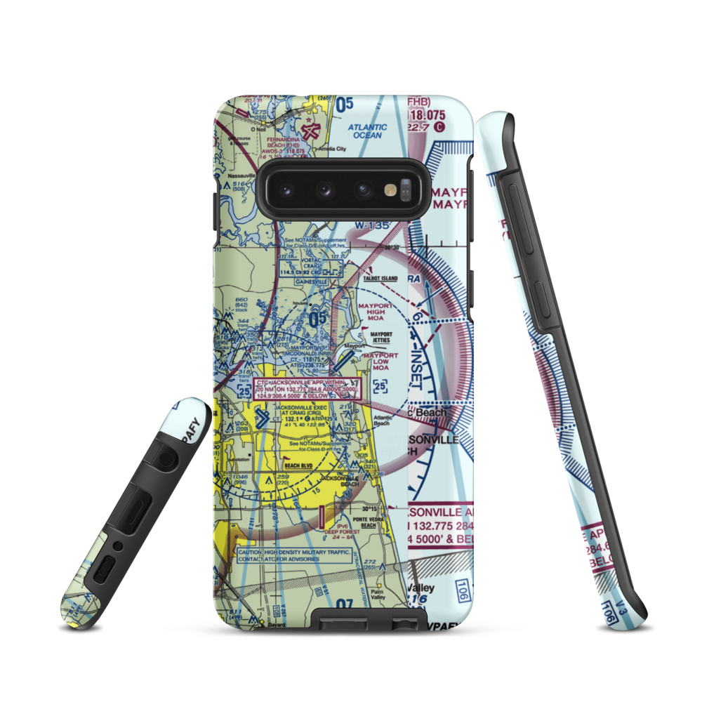 Naval Station Mayport (Admiral David L. Mcdonald Field) (NRB) VFR Sectional Samsung Phone Case Samsung Galaxy S10 model shown