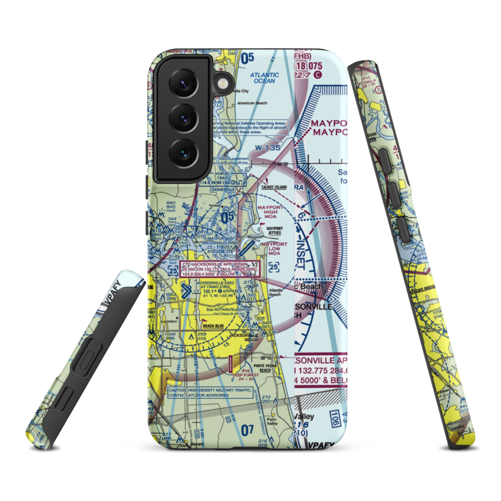 Naval Station Mayport (Admiral David L. Mcdonald Field) (NRB) VFR Sectional Samsung Phone Case Samsung Galaxy S22 Plus model shown