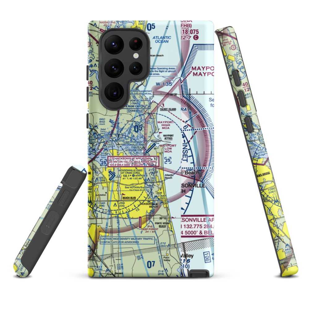 Naval Station Mayport (Admiral David L. Mcdonald Field) (NRB) VFR Sectional Samsung Phone Case Samsung Galaxy S22 Ultra model shown