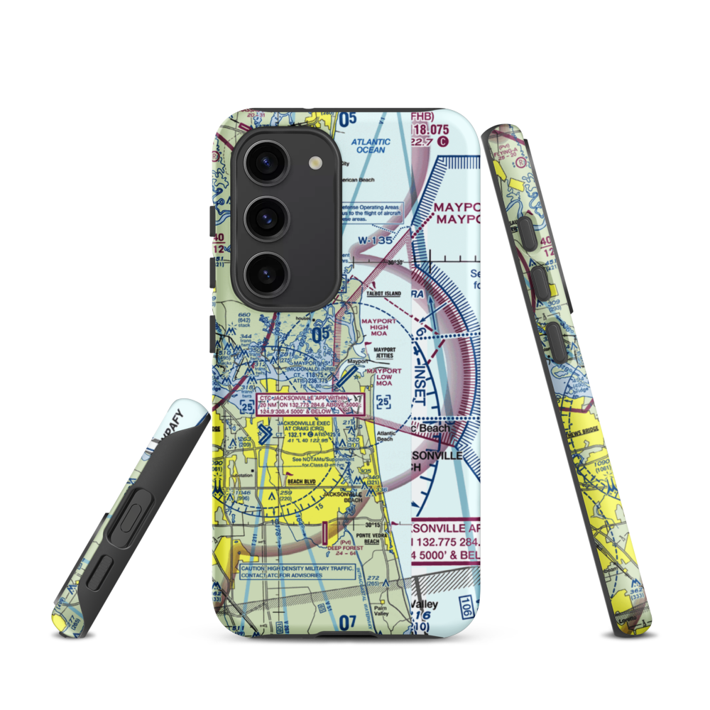 Naval Station Mayport (Admiral David L. Mcdonald Field) (NRB) VFR Sectional Samsung Phone Case Samsung Galaxy S23 model shown
