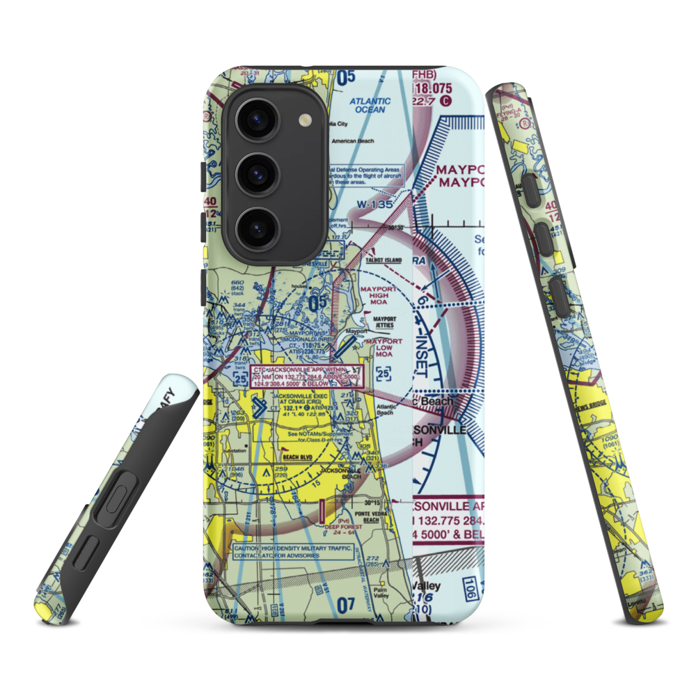 Naval Station Mayport (Admiral David L. Mcdonald Field) (NRB) VFR Sectional Samsung Phone Case Samsung Galaxy S23 Plus model shown