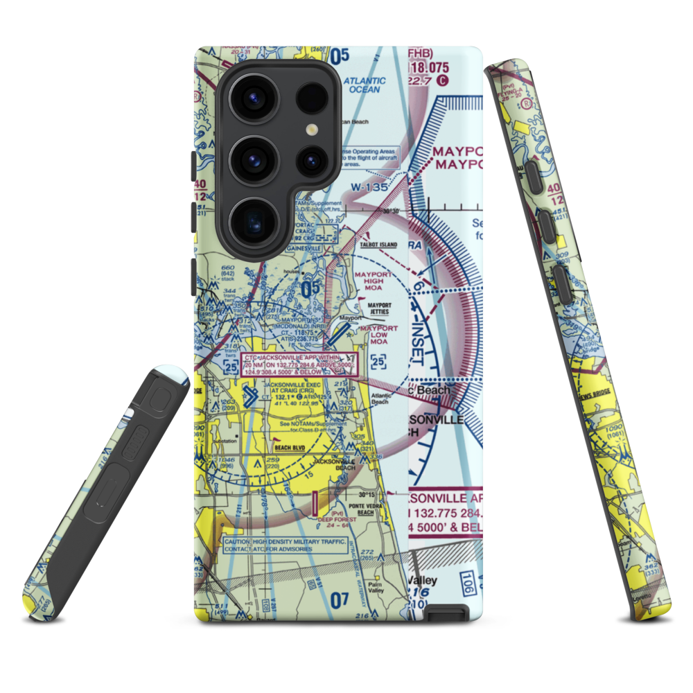 Naval Station Mayport (Admiral David L. Mcdonald Field) (NRB) VFR Sectional Samsung Phone Case Samsung Galaxy S23 Ultra model shown