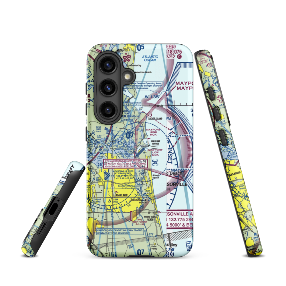 Naval Station Mayport (Admiral David L. Mcdonald Field) (NRB) VFR Sectional Samsung Phone Case Samsung Galaxy S24 model shown