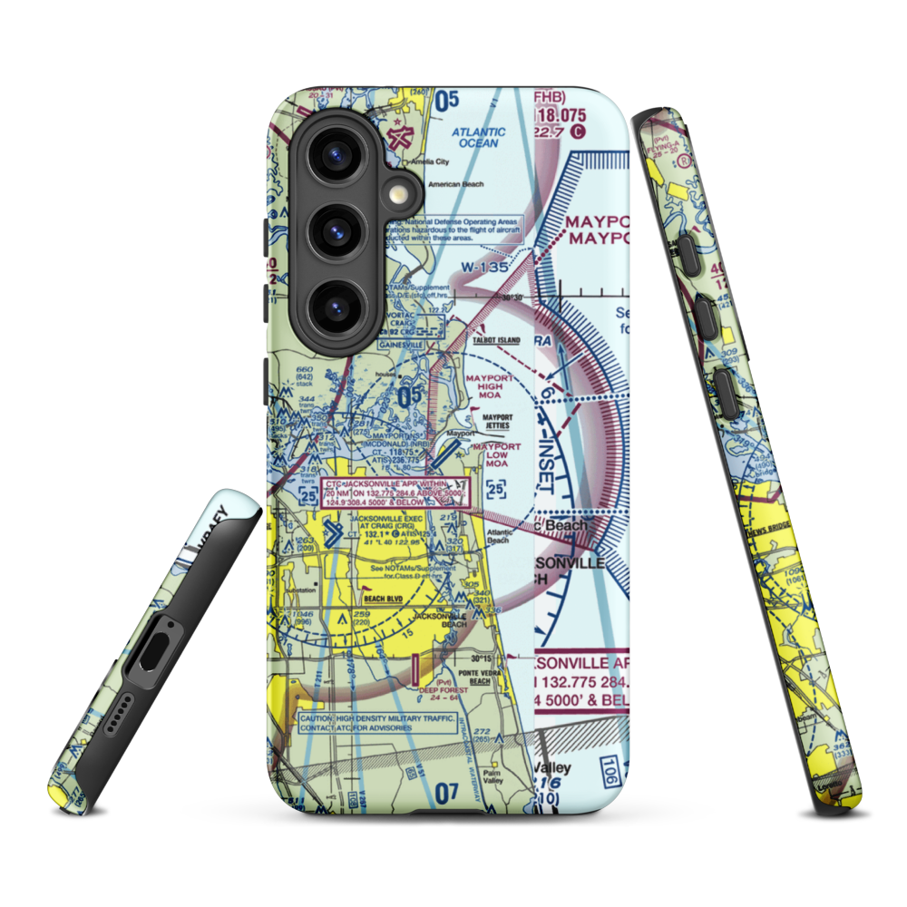 Naval Station Mayport (Admiral David L. Mcdonald Field) (NRB) VFR Sectional Samsung Phone Case Samsung Galaxy S24 Plus model shown