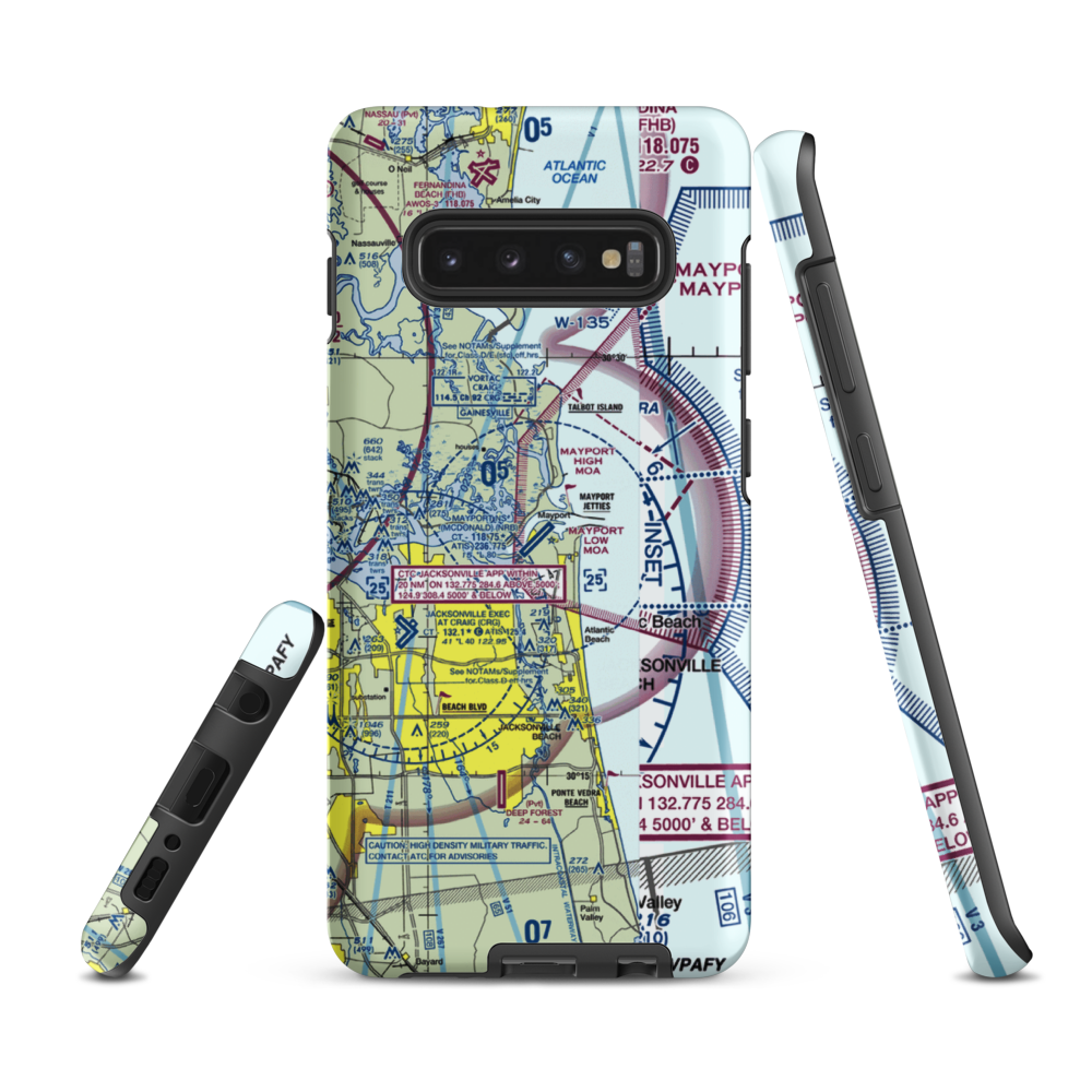 Naval Station Mayport (Admiral David L. Mcdonald Field) (NRB) VFR Sectional Samsung Phone Case Samsung Galaxy S10 Plus model shown