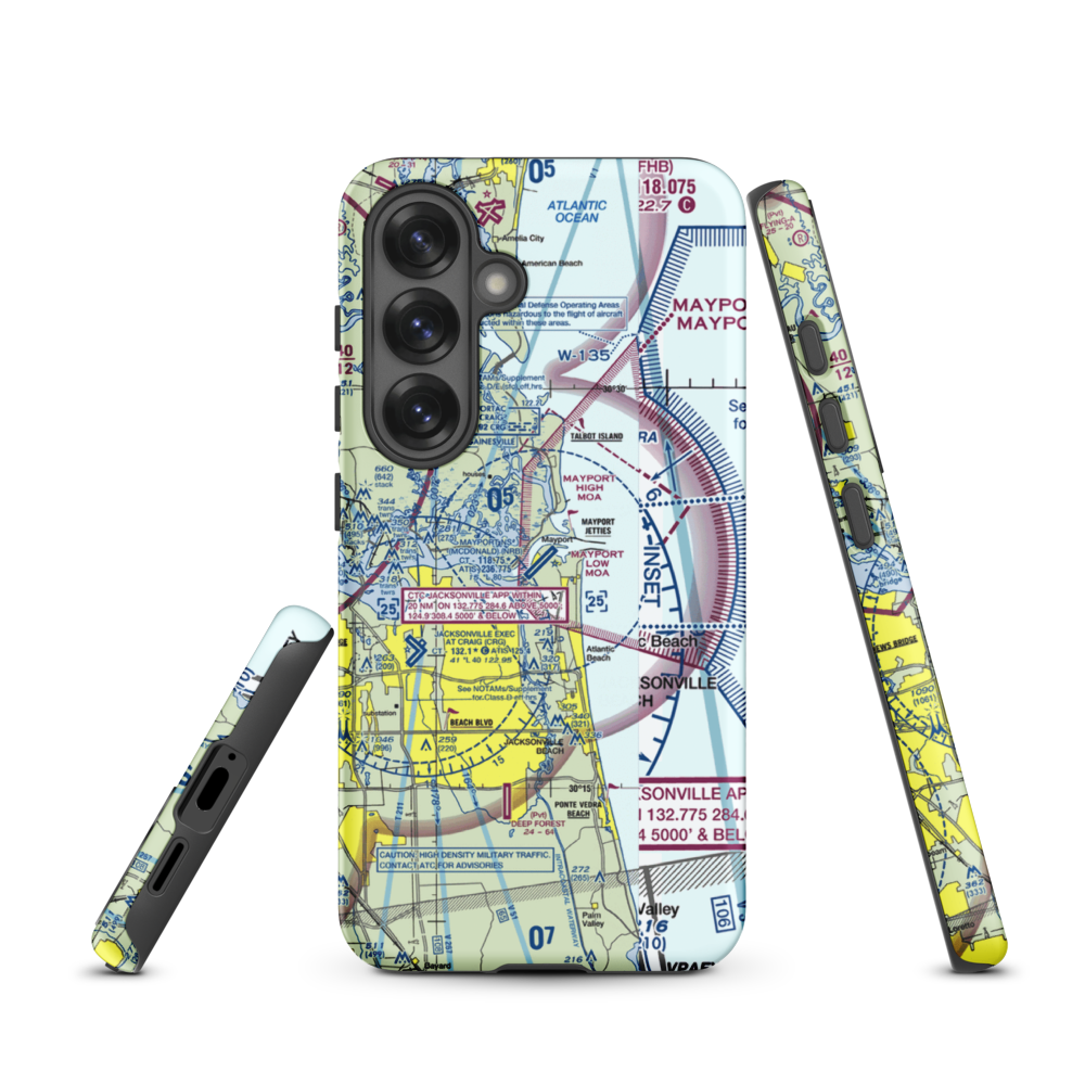 Naval Station Mayport (Admiral David L. Mcdonald Field) (NRB) VFR Sectional Samsung Phone Case Samsung Galaxy S25 model shown