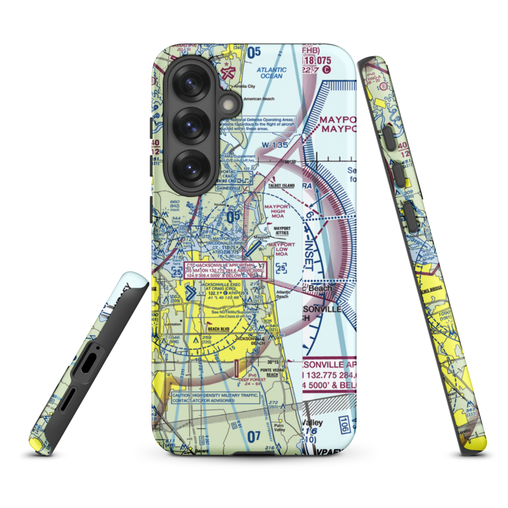 Naval Station Mayport (Admiral David L. Mcdonald Field) (NRB) VFR Sectional Samsung Phone Case Samsung Galaxy S25 Plus model shown