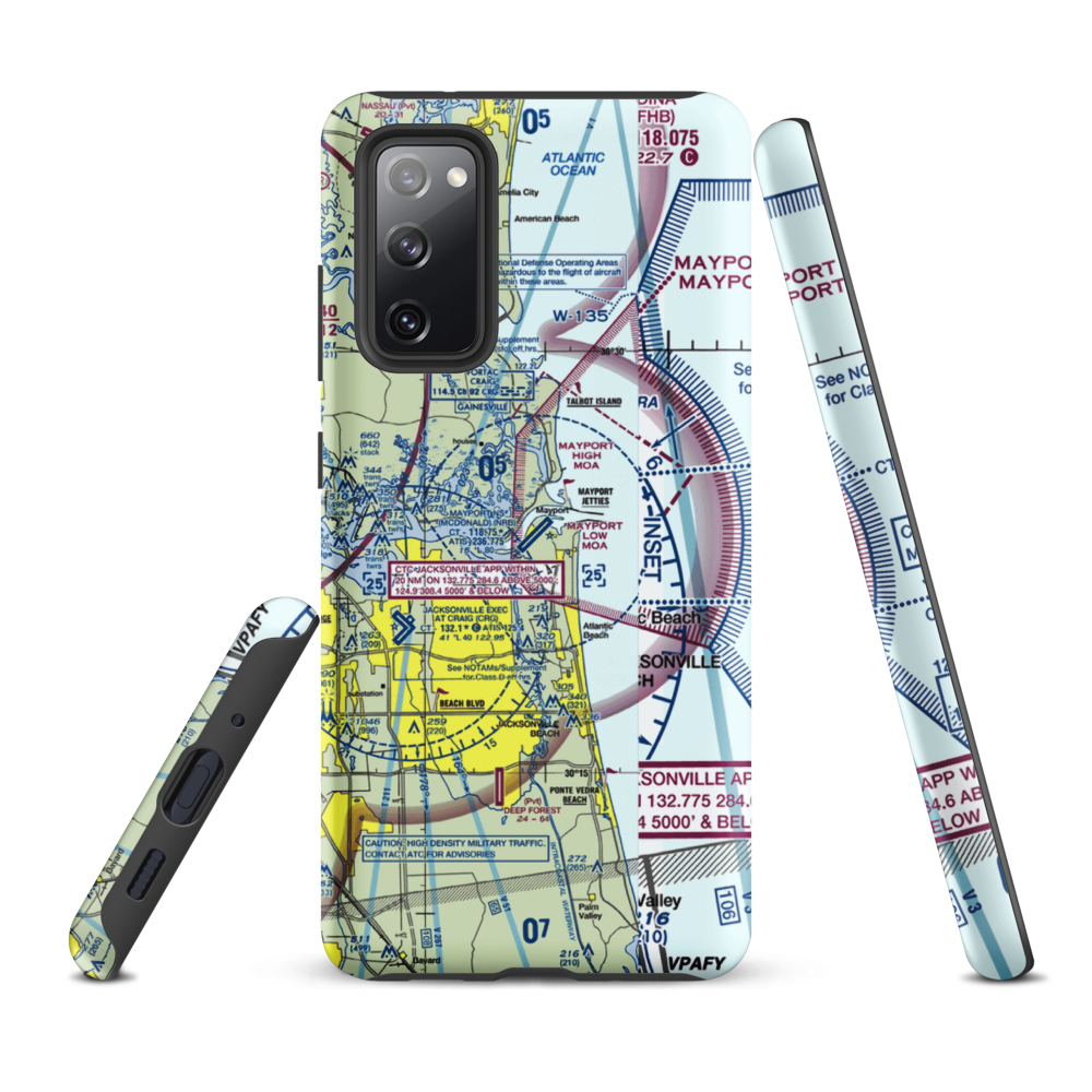 Naval Station Mayport (Admiral David L. Mcdonald Field) (NRB) VFR Sectional Samsung Phone Case Samsung Galaxy S20 FE model shown
