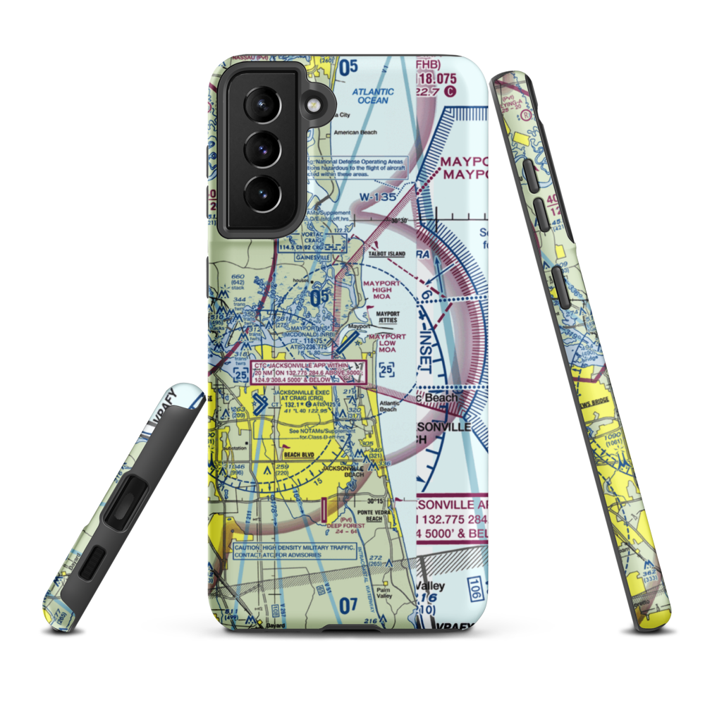 Naval Station Mayport (Admiral David L. Mcdonald Field) (NRB) VFR Sectional Samsung Phone Case Samsung Galaxy S21 Plus model shown