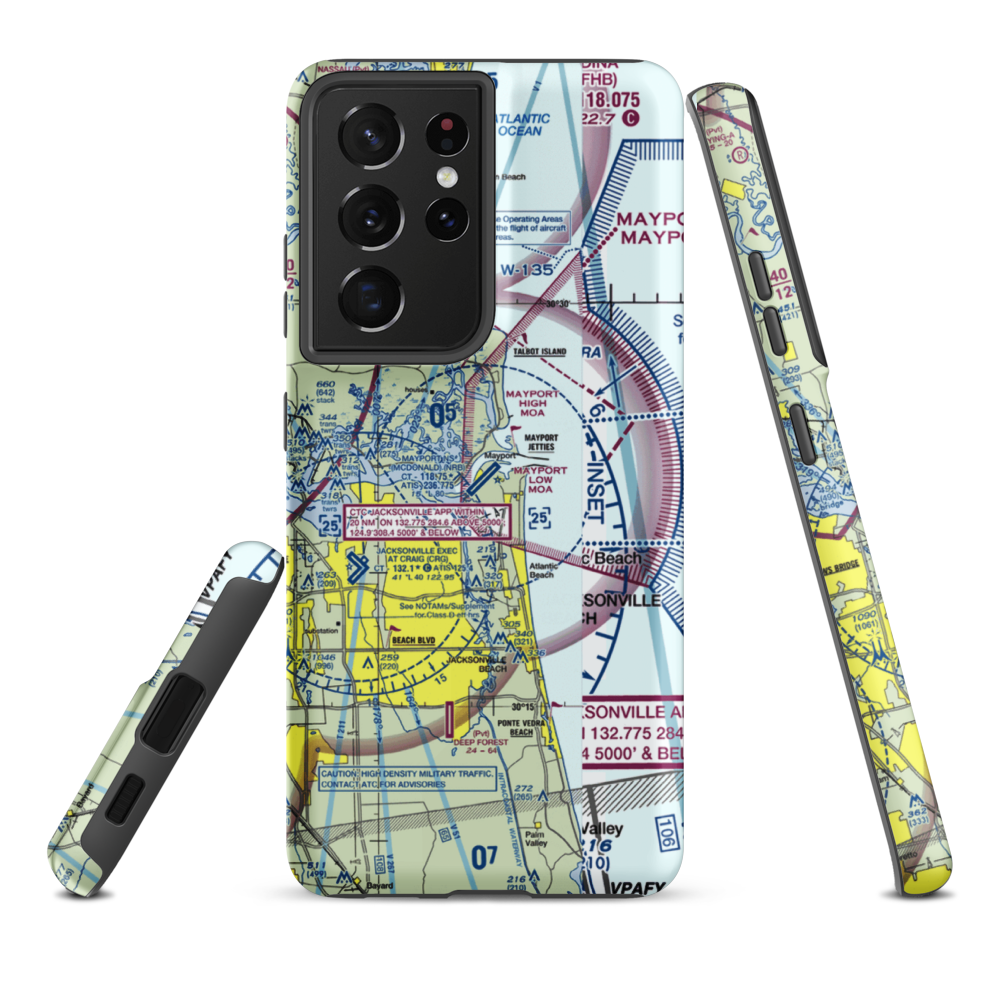 Naval Station Mayport (Admiral David L. Mcdonald Field) (NRB) VFR Sectional Samsung Phone Case Samsung Galaxy S21 Plus model shown