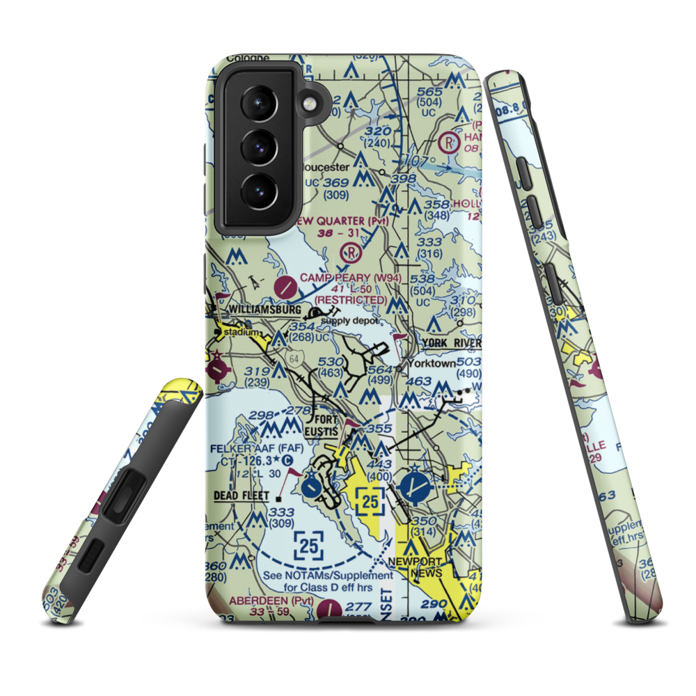 Naval Wepons Station Helipad (NCY) VFR Sectional Samsung Phone Case Samsung Galaxy S21 FE model shown
