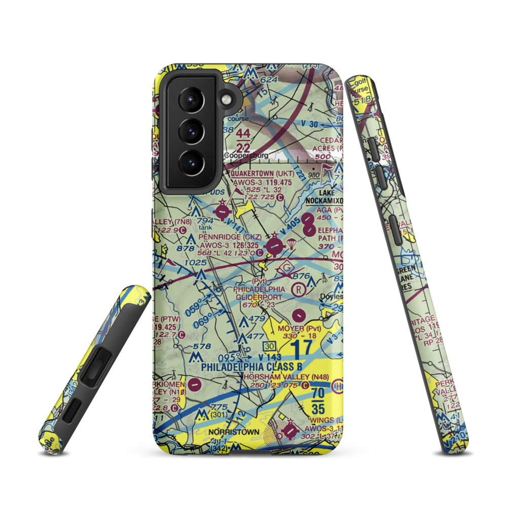 Navarro Airport (3PA1) VFR Sectional Samsung Phone Case Samsung Galaxy S21 model shown