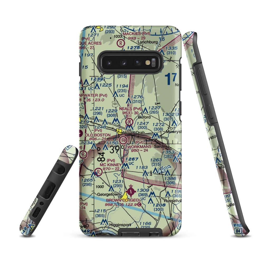 Neals Airport (OH96) VFR Sectional Samsung Phone Case Samsung Galaxy S10 Plus model shown