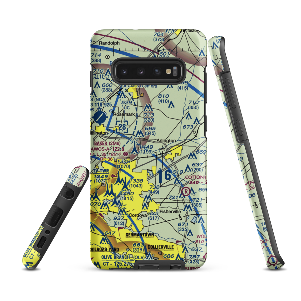 Needham's Airport (TN47) VFR Sectional Samsung Phone Case Samsung Galaxy S10 Plus model shown