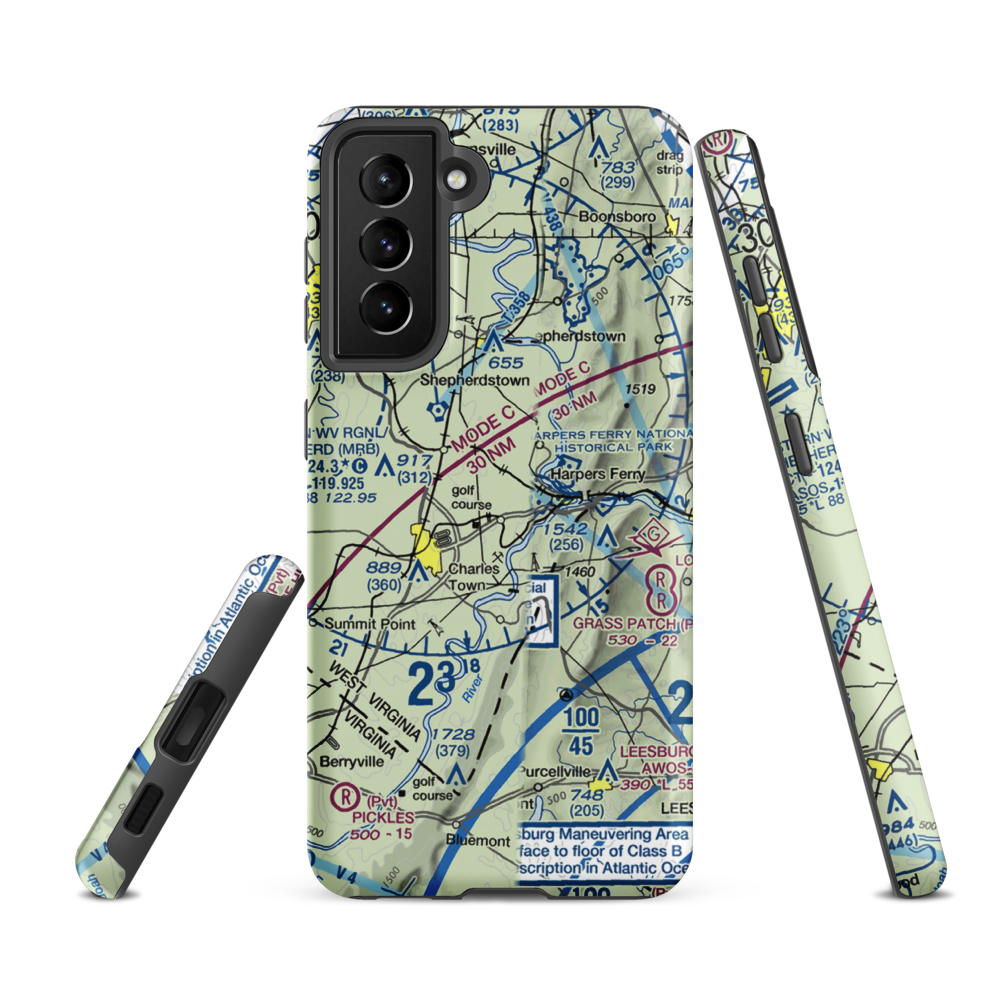 Needwood Farm Airport (WV21) VFR Sectional Samsung Phone Case Samsung Galaxy S21 FE model shown
