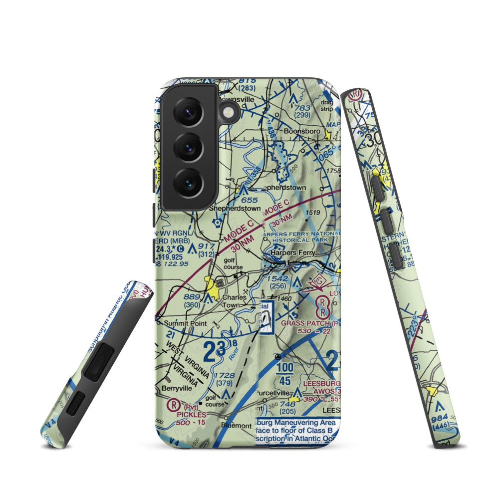 Needwood Farm Airport (WV21) VFR Sectional Samsung Phone Case Samsung Galaxy S22 model shown
