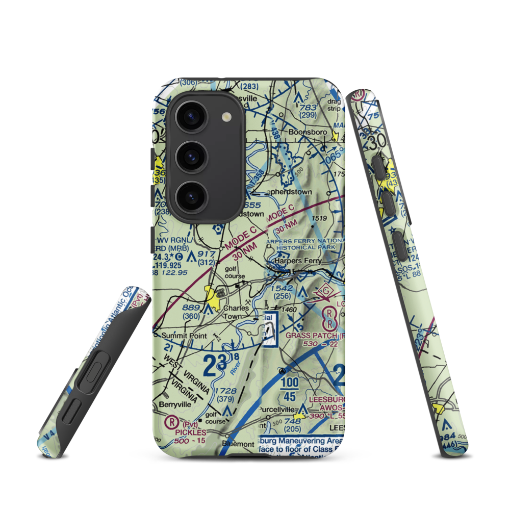 Needwood Farm Airport (WV21) VFR Sectional Samsung Phone Case Samsung Galaxy S23 model shown