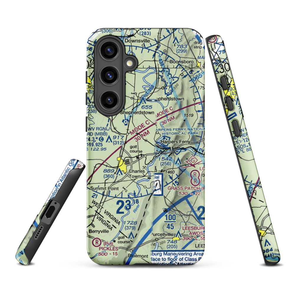 Needwood Farm Airport (WV21) VFR Sectional Samsung Phone Case Samsung Galaxy S24 Plus model shown