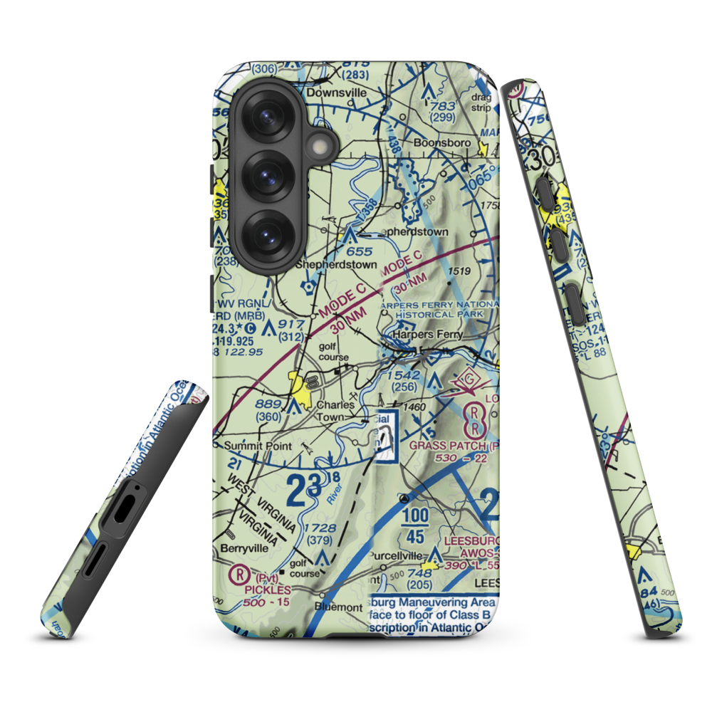 Needwood Farm Airport (WV21) VFR Sectional Samsung Phone Case Samsung Galaxy S25 Plus model shown