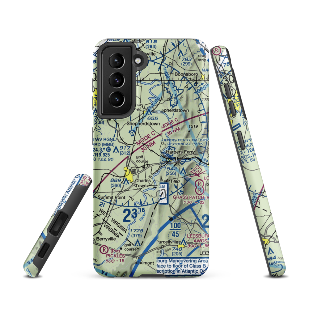 Needwood Farm Airport (WV21) VFR Sectional Samsung Phone Case Samsung Galaxy S21 model shown