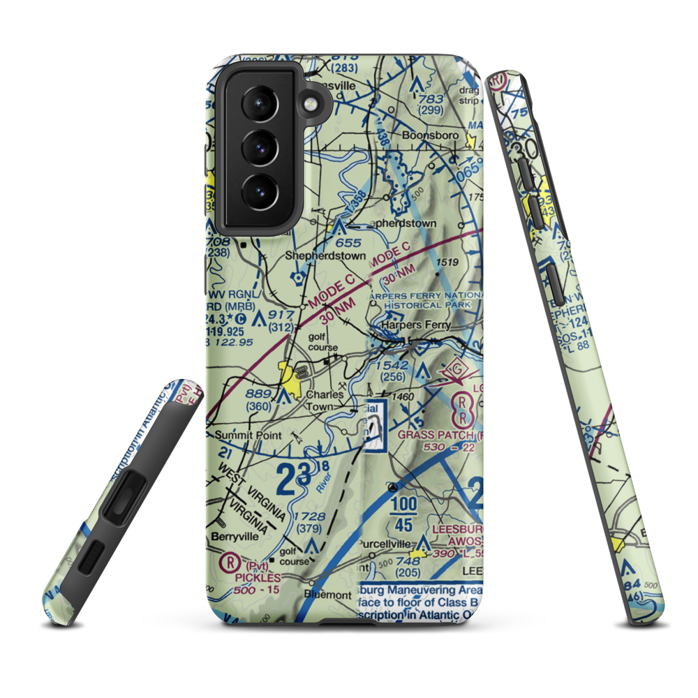 Needwood Farm Airport (WV21) VFR Sectional Samsung Phone Case Samsung Galaxy S21 Plus model shown