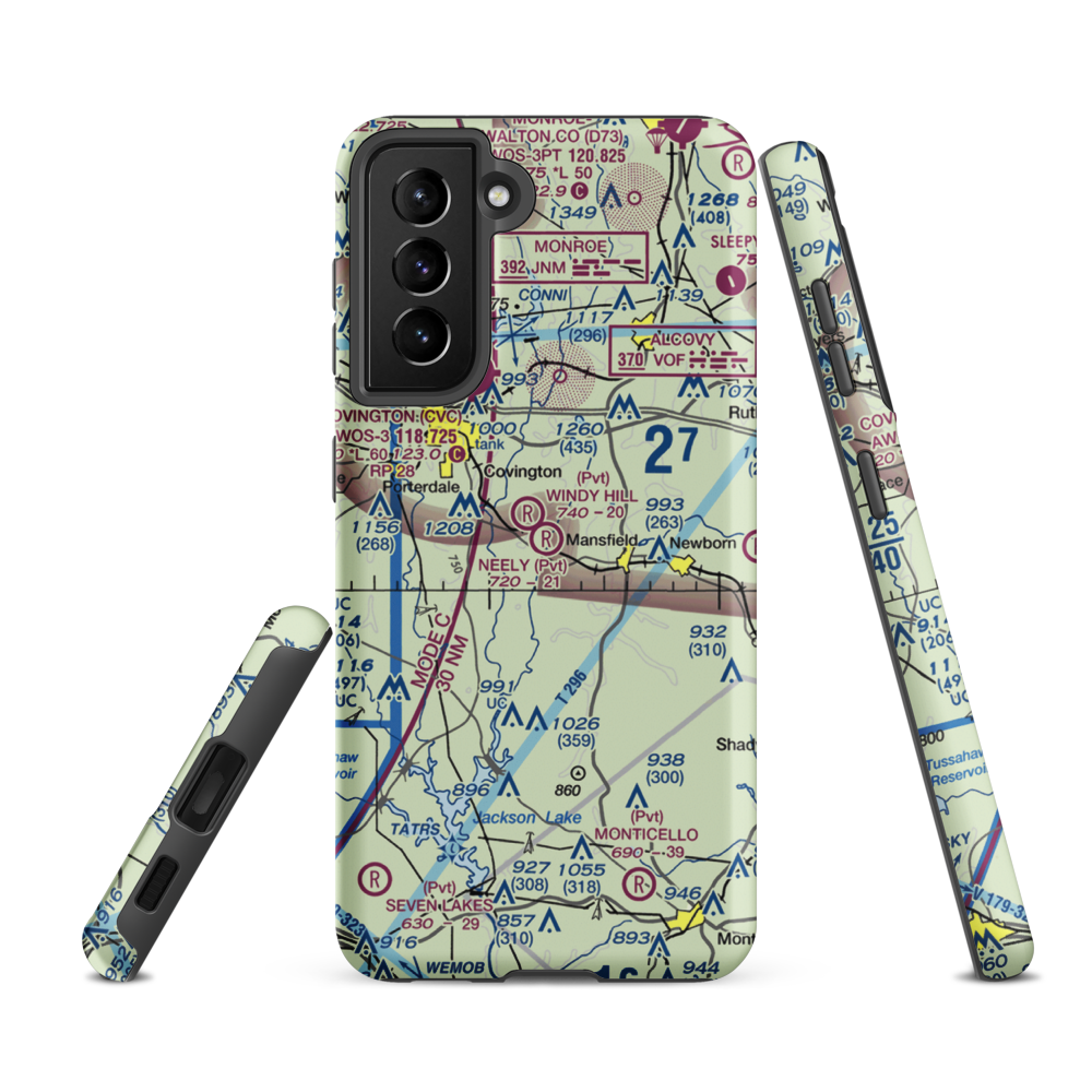 Neely Farms Airport (9GE7) VFR Sectional Samsung Phone Case Samsung Galaxy S21 FE model shown