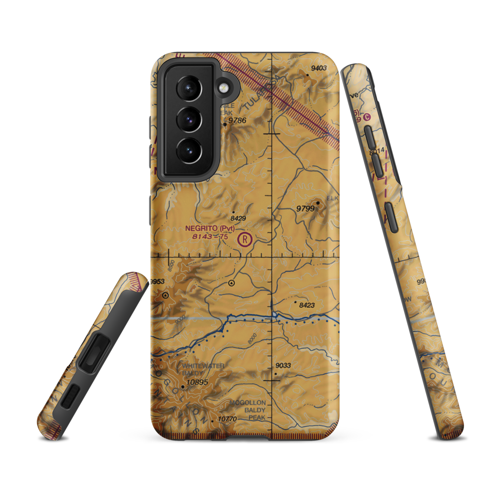 Negrito Airstrip (0NM7) VFR Sectional Samsung Phone Case Samsung Galaxy S21 FE model shown