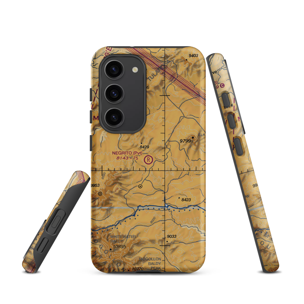 Negrito Airstrip (0NM7) VFR Sectional Samsung Phone Case Samsung Galaxy S23 model shown