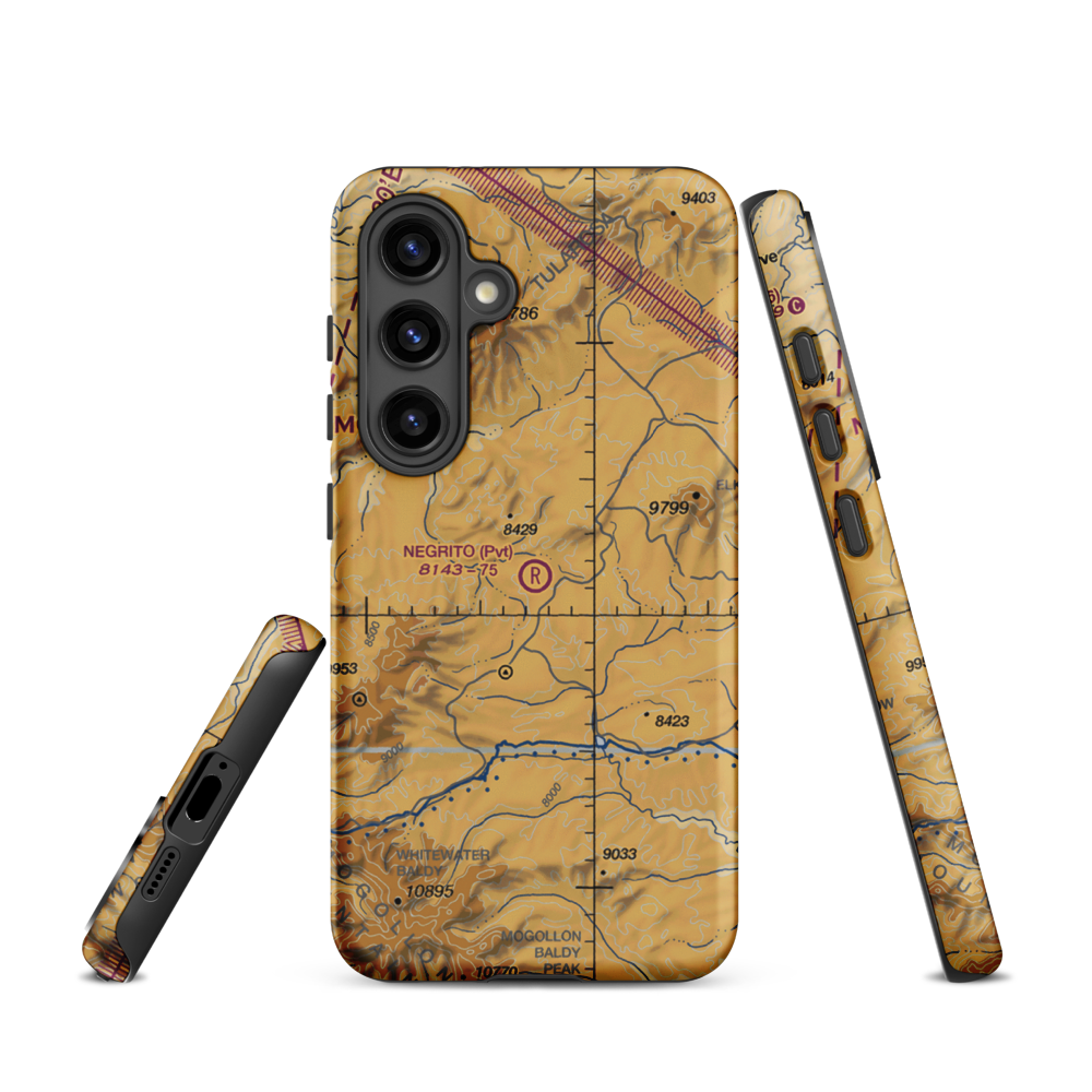 Negrito Airstrip (0NM7) VFR Sectional Samsung Phone Case Samsung Galaxy S24 model shown