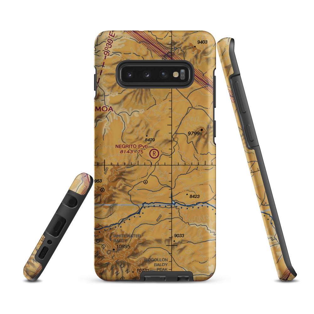Negrito Airstrip (0NM7) VFR Sectional Samsung Phone Case Samsung Galaxy S10 Plus model shown