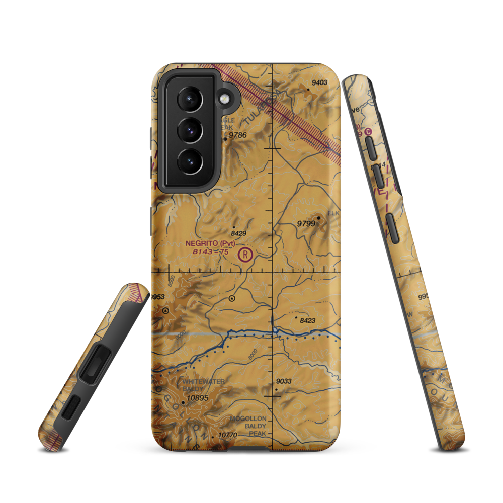 Negrito Airstrip (0NM7) VFR Sectional Samsung Phone Case Samsung Galaxy S21 model shown