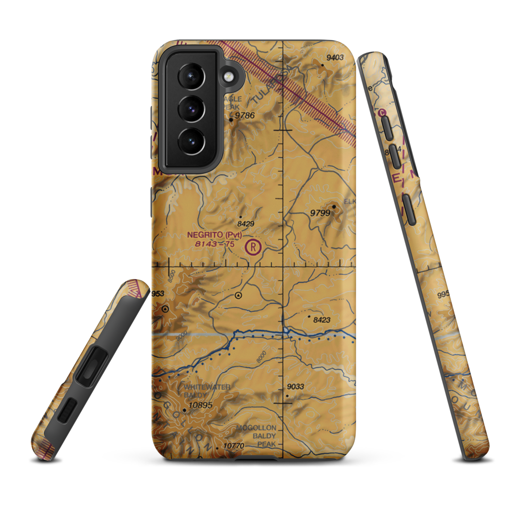 Negrito Airstrip (0NM7) VFR Sectional Samsung Phone Case Samsung Galaxy S21 Plus model shown