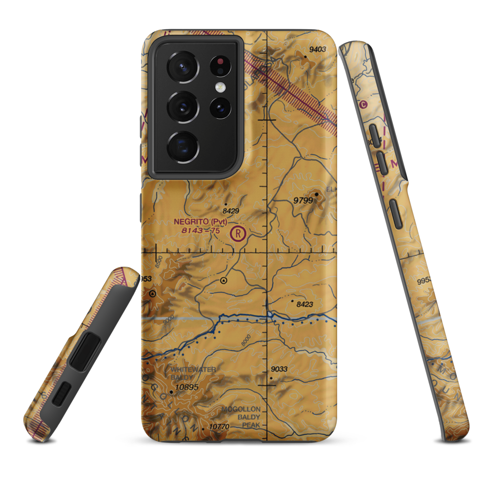 Negrito Airstrip (0NM7) VFR Sectional Samsung Phone Case Samsung Galaxy S21 Ultra model shown
