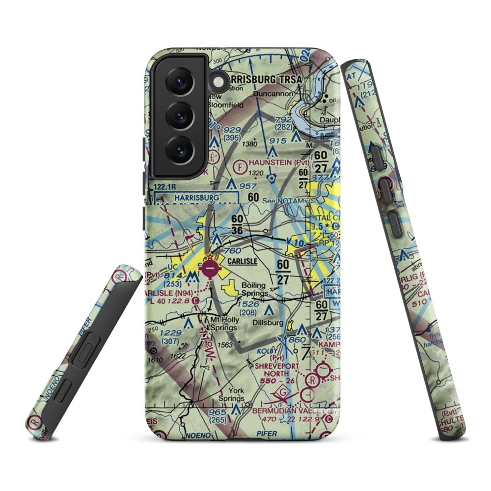 Neiderer Airport (PA55) VFR Sectional Samsung Phone Case Samsung Galaxy S22 Plus model shown