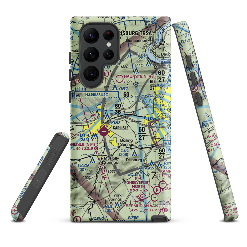 Neiderer Airport (PA55) VFR Sectional Samsung Phone Case Samsung Galaxy S22 Ultra model shown