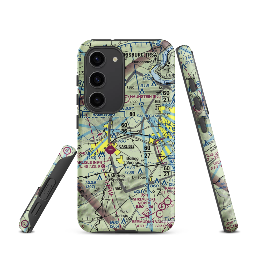 Neiderer Airport (PA55) VFR Sectional Samsung Phone Case Samsung Galaxy S23 model shown
