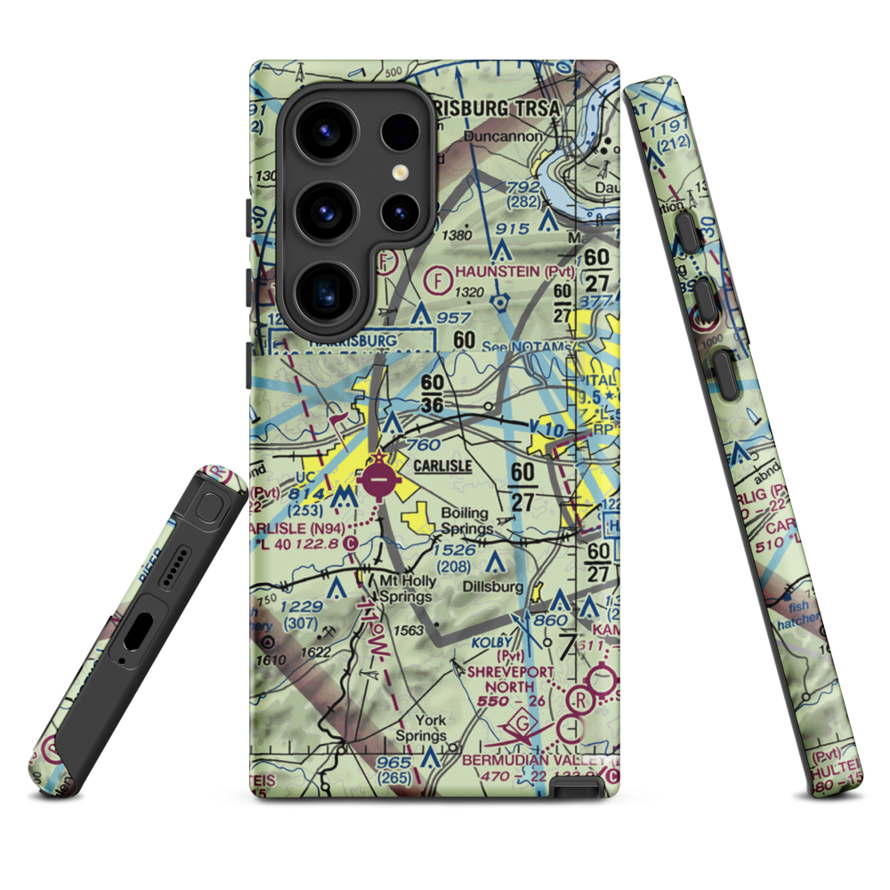 Neiderer Airport (PA55) VFR Sectional Samsung Phone Case Samsung Galaxy S24 Ultra model shown