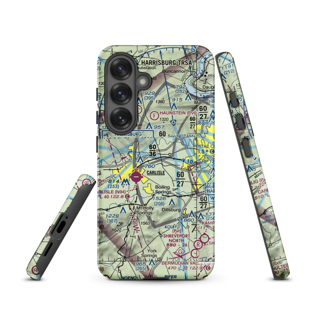 Neiderer Airport (PA55) VFR Sectional Samsung Phone Case Samsung Galaxy S25 model shown