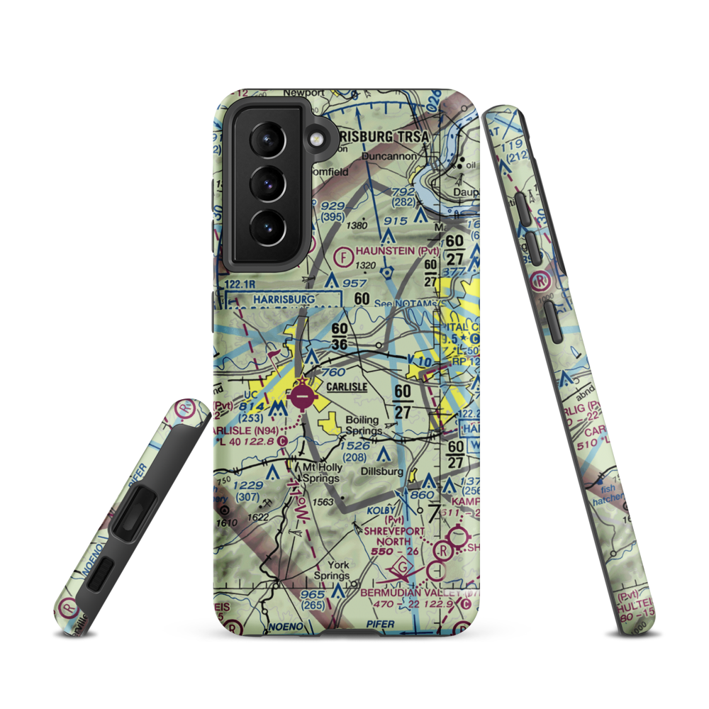 Neiderer Airport (PA55) VFR Sectional Samsung Phone Case Samsung Galaxy S21 model shown