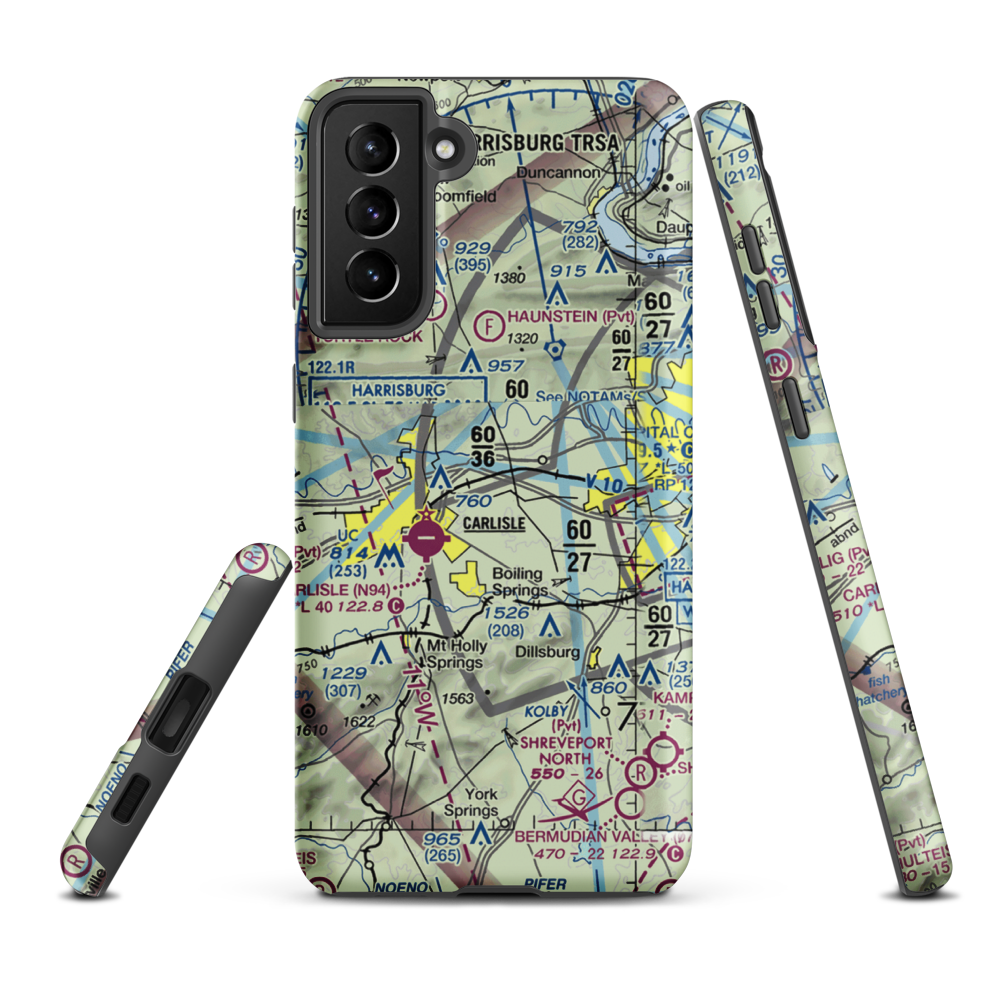 Neiderer Airport (PA55) VFR Sectional Samsung Phone Case Samsung Galaxy S21 Plus model shown