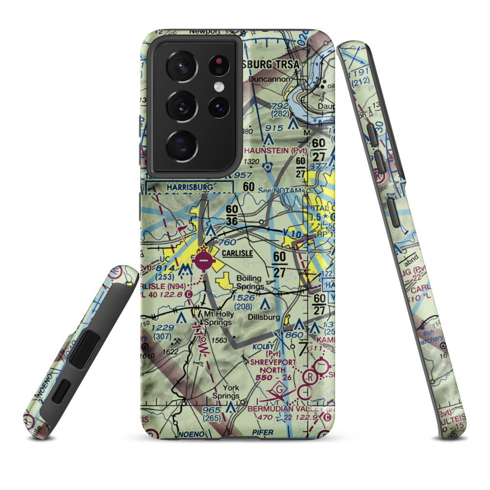 Neiderer Airport (PA55) VFR Sectional Samsung Phone Case Samsung Galaxy S21 Ultra model shown