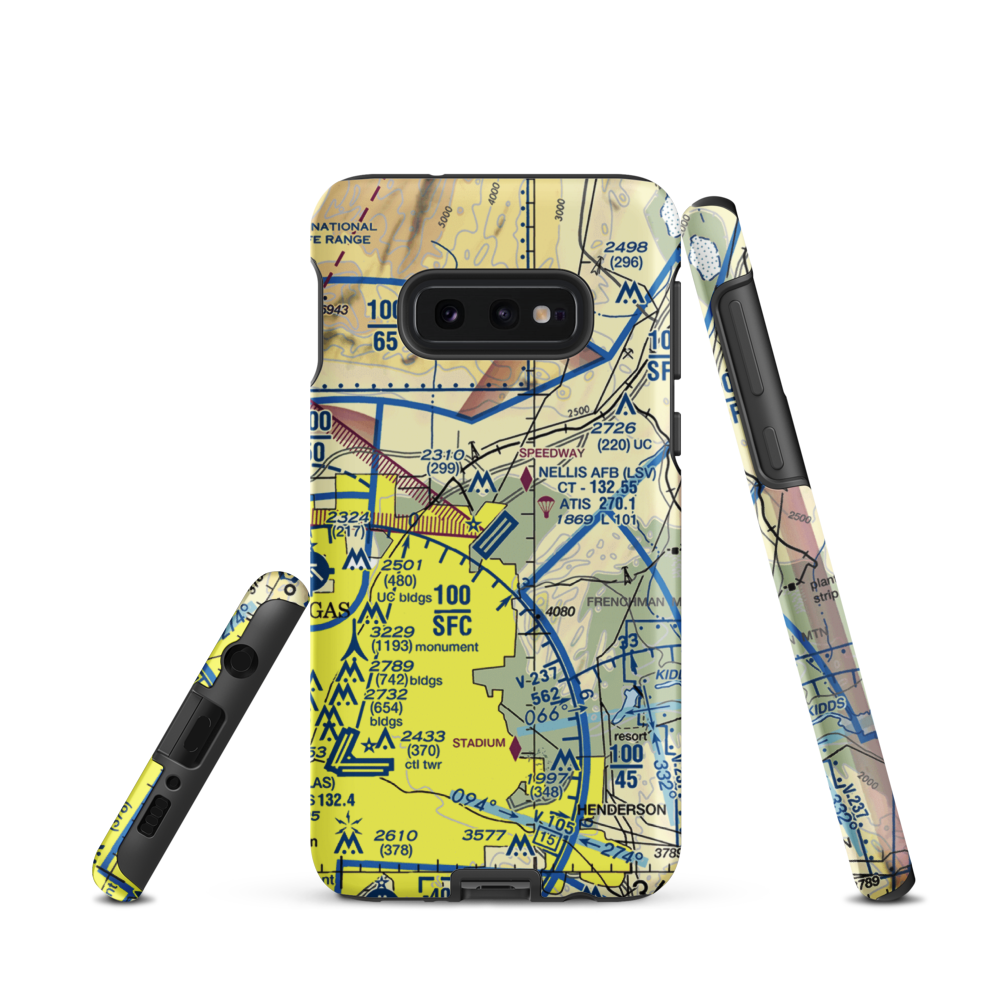 Nellis Air Force Base (LSV) VFR Sectional Samsung Phone Case Samsung Galaxy S10e model shown