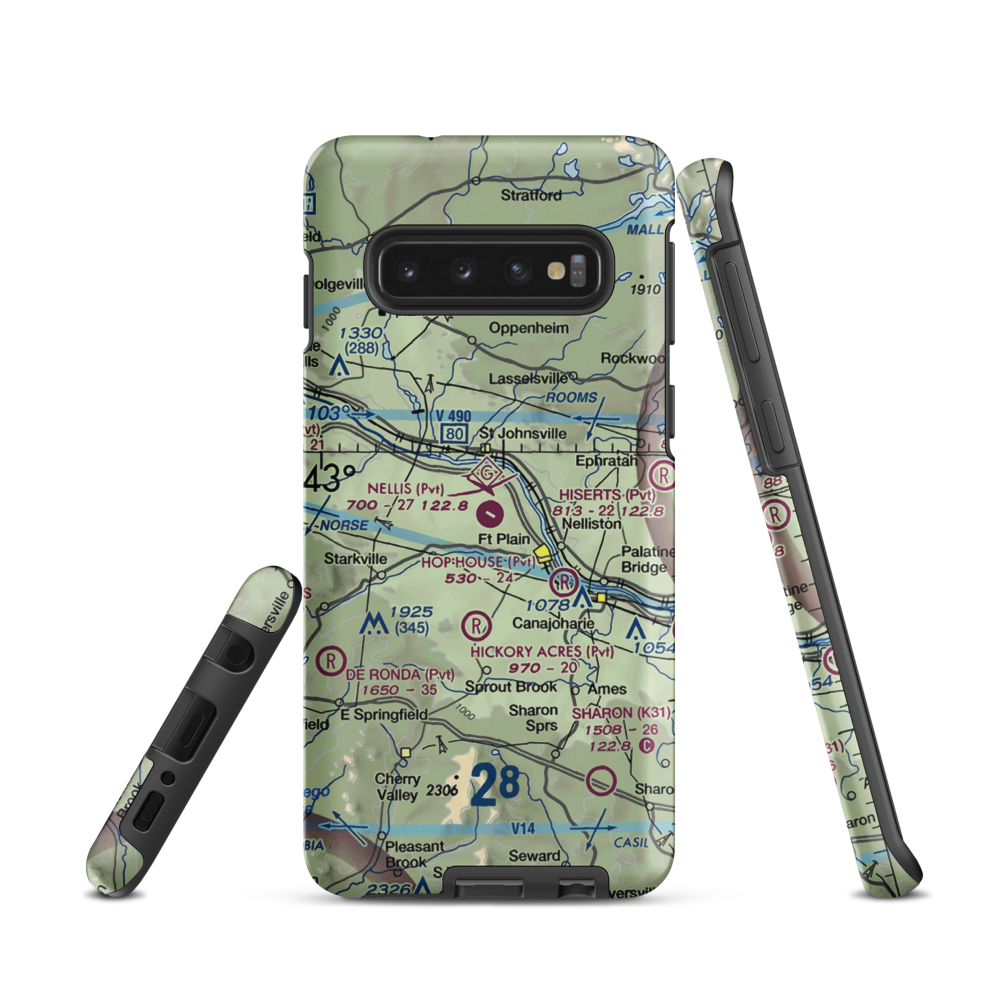 Nellis Field (NY20) VFR Sectional Samsung Phone Case Samsung Galaxy S10 model shown