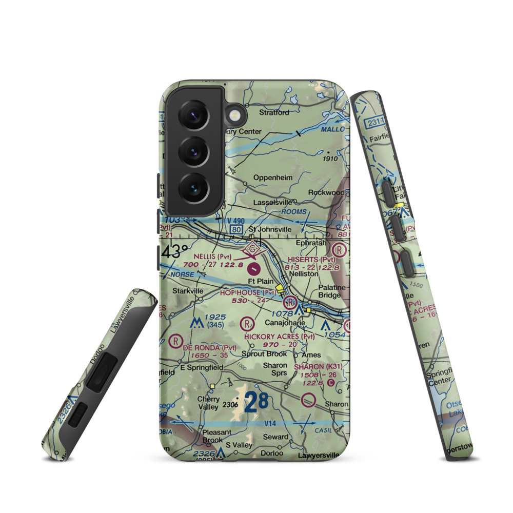 Nellis Field (NY20) VFR Sectional Samsung Phone Case Samsung Galaxy S22 model shown